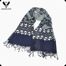 Lady Fashion Geometry Printed Fringe Scarf